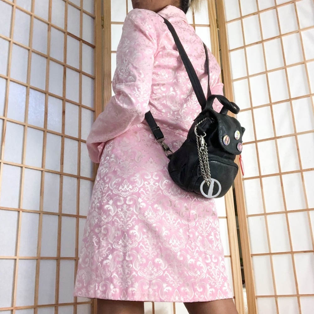Vtg baby pink jacquard blazer dress - Picture 5 of 5